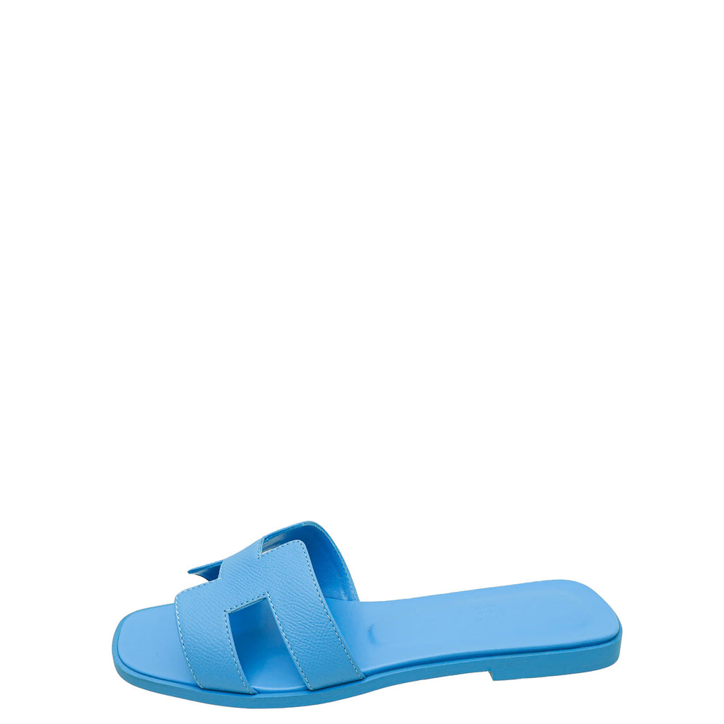 Hermes Bleu Bleuet Oran Sandal 39