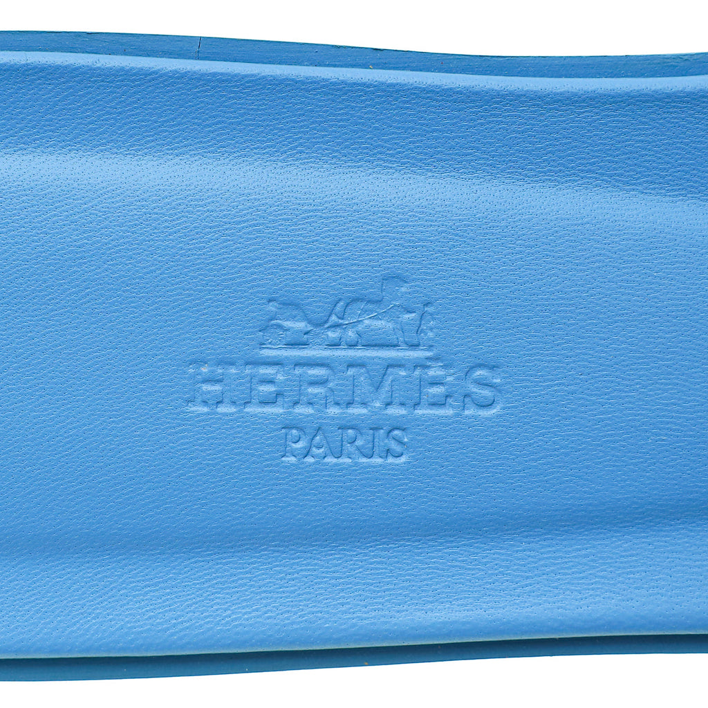 Hermes Bleu Bleuet Oran Sandal 39