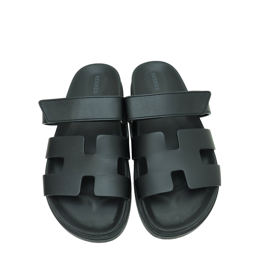 Hermes Black Chypre Sandal 39