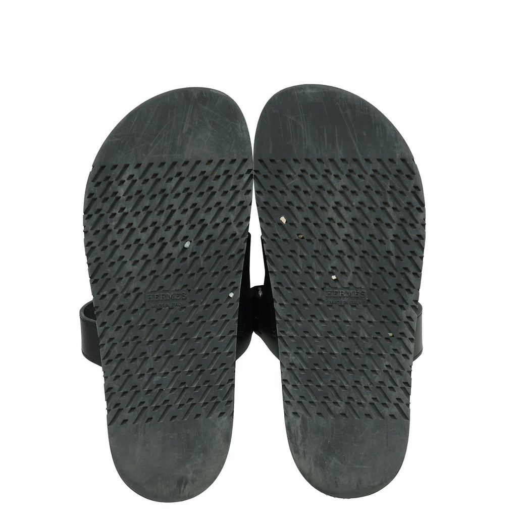 Hermes Black Chypre Sandal 39
