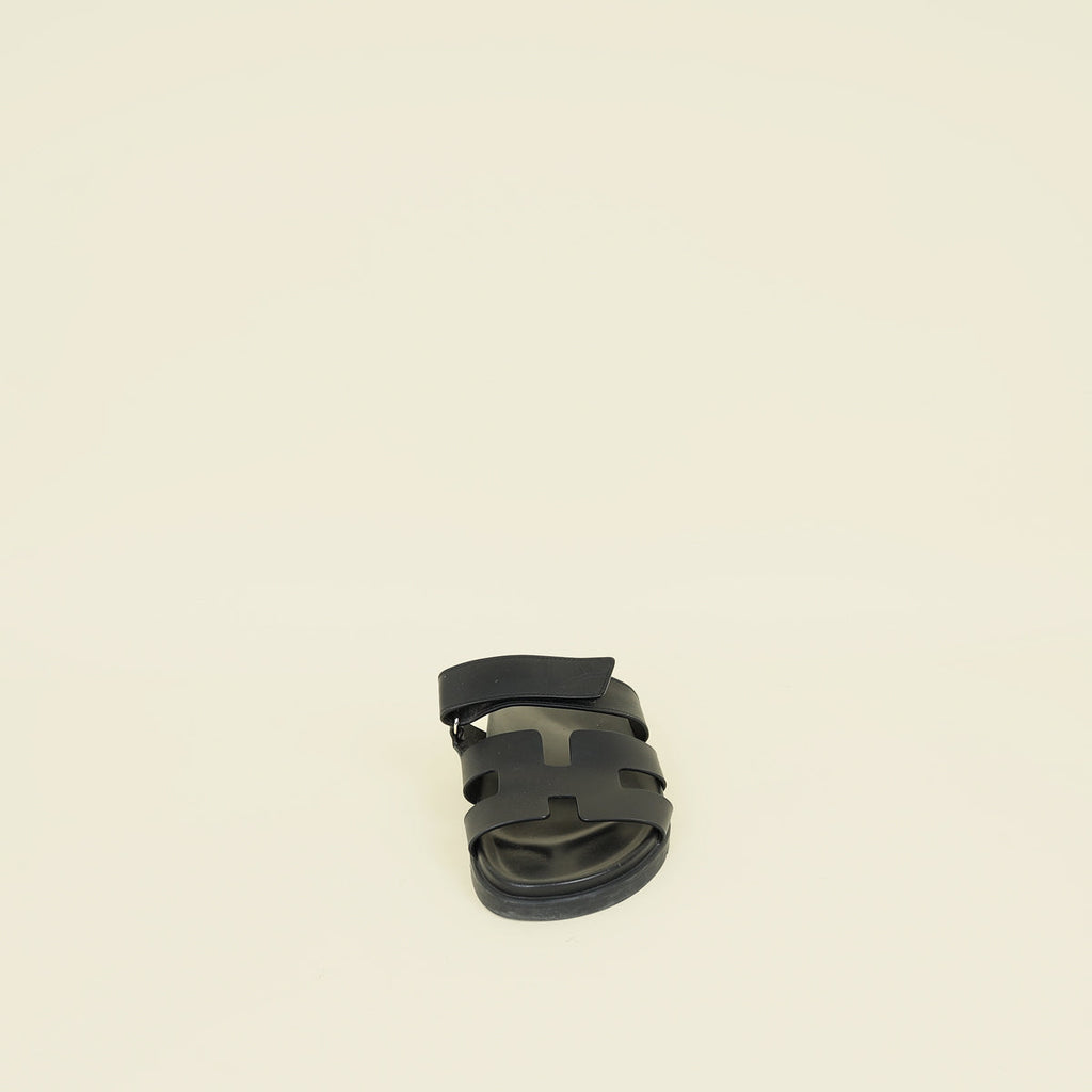 Hermes Noir Chypre Sandal 39