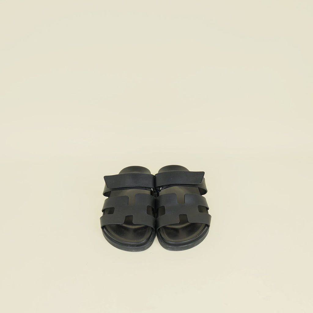 Hermes Noir Chypre Sandal 39