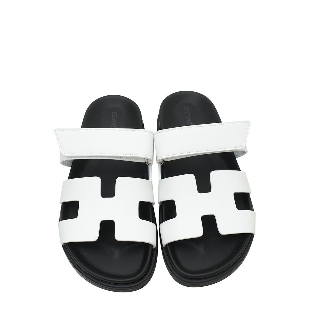 Hermes Blanc Chypre Sandals 39