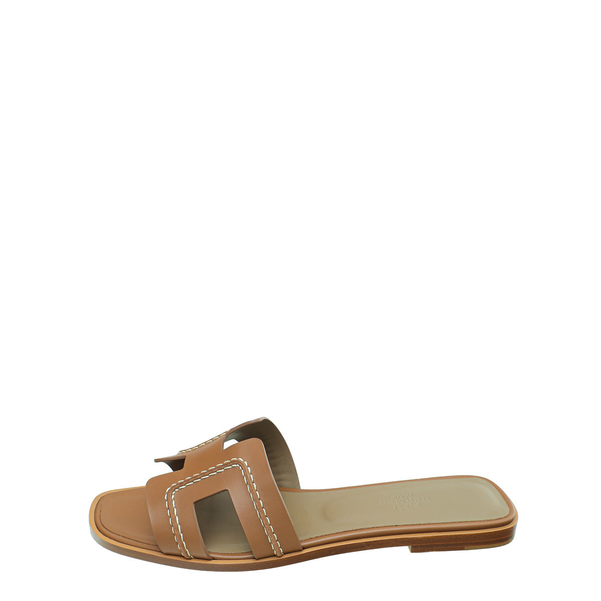 Hermes Gold Oran Pique Sandals 39