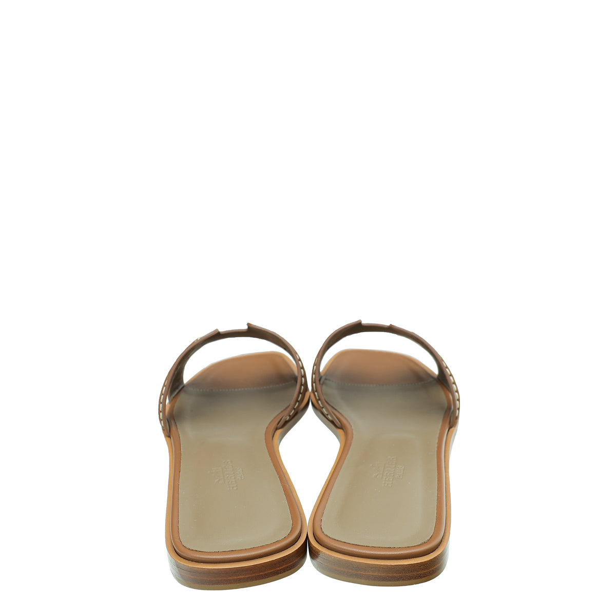 Hermes Gold Oran Pique Sandals 39