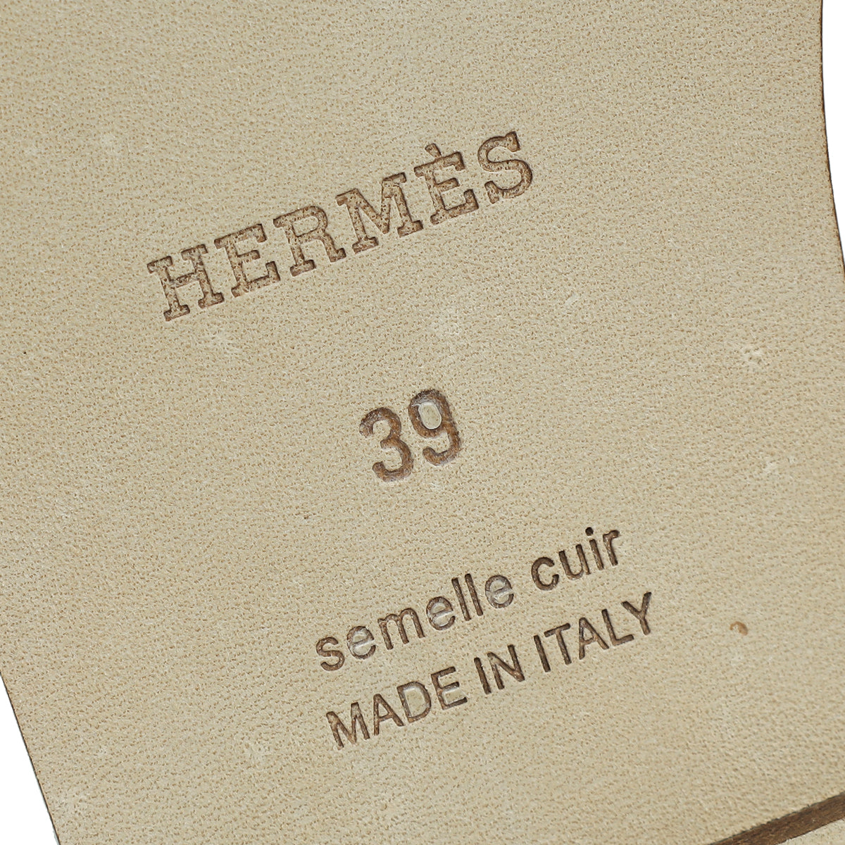 Hermes Gold Oran Pique Sandals 39