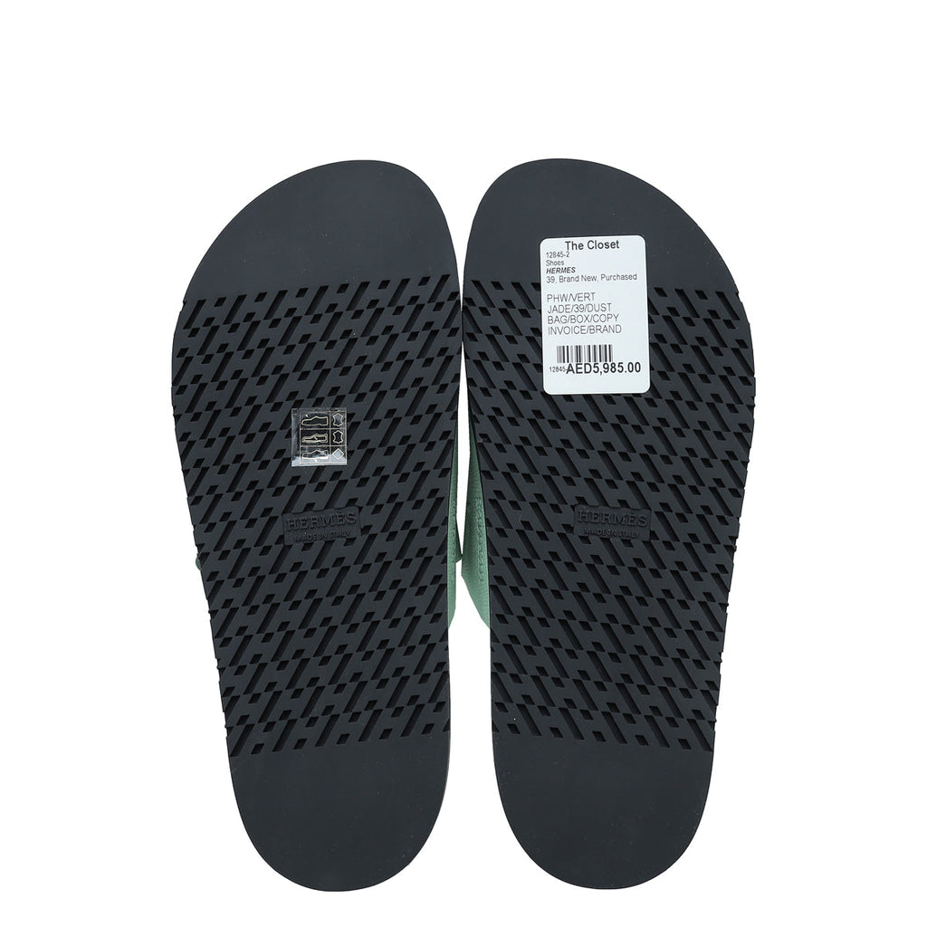 Hermes Vert Jade Chypre Sandal 39