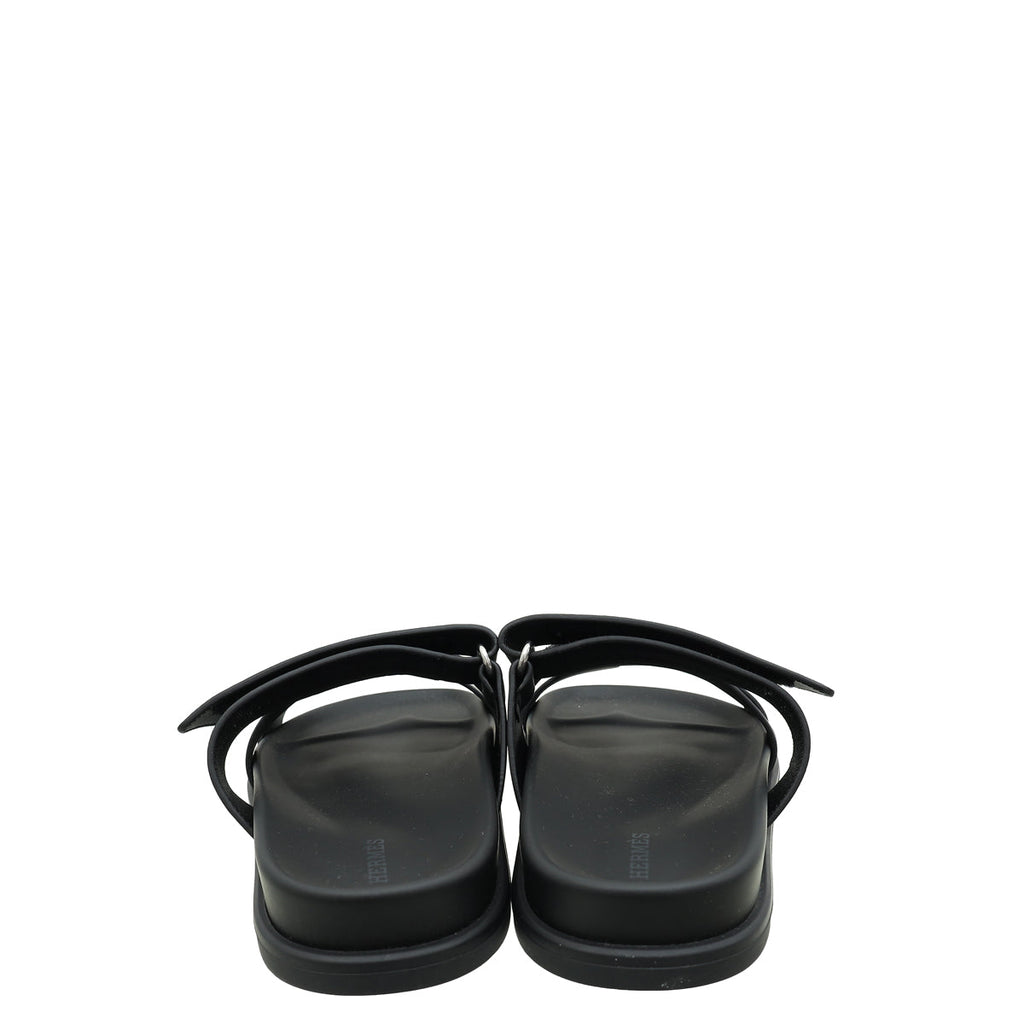 Hermes Noir Chypre Sandal 39