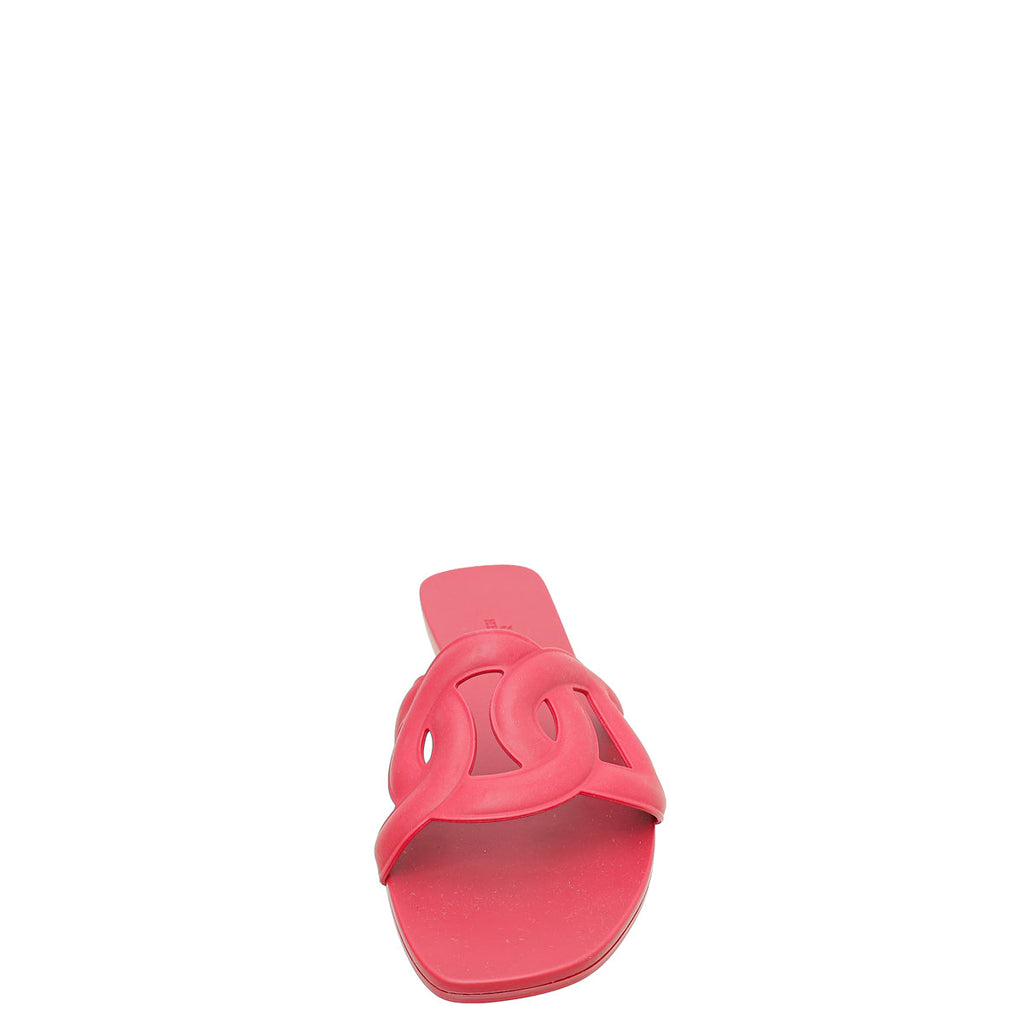 Hermes Rose Baie Rubber Aloha Sandals 39