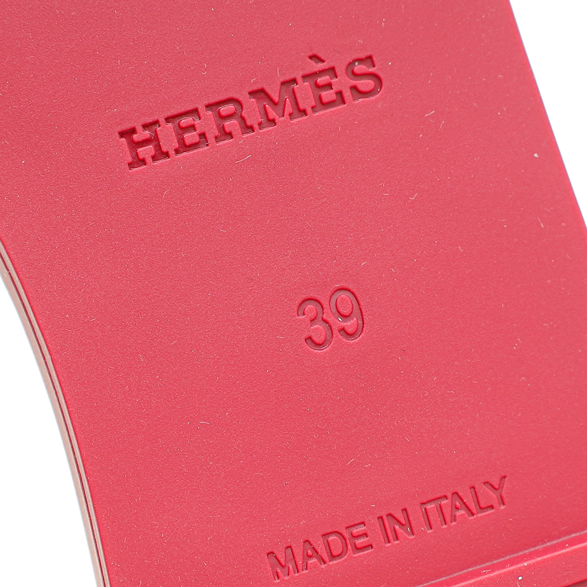 Hermes Rose Baie Rubber Aloha Sandals 39