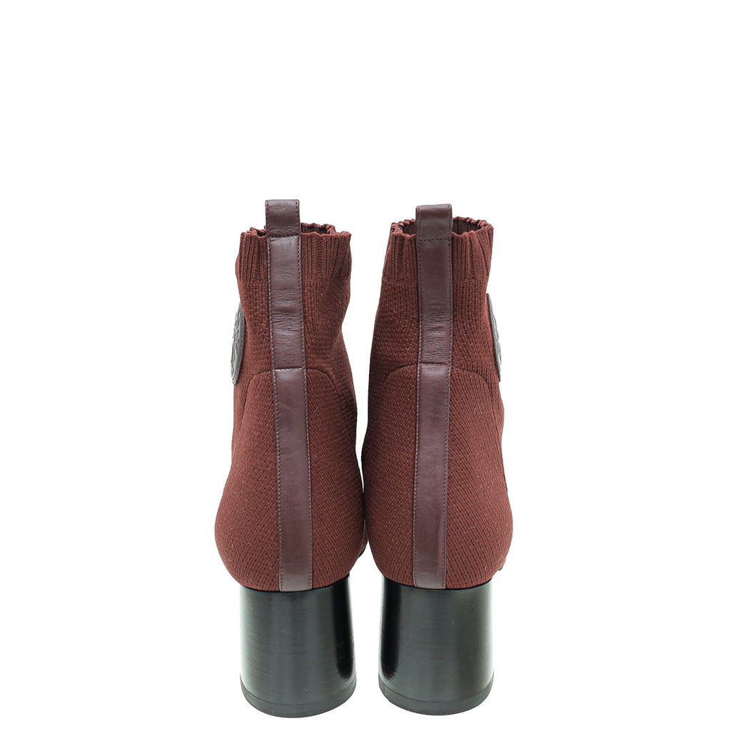 Hermes Rouge H Knit Volver 60 Ankle Boot 39.5