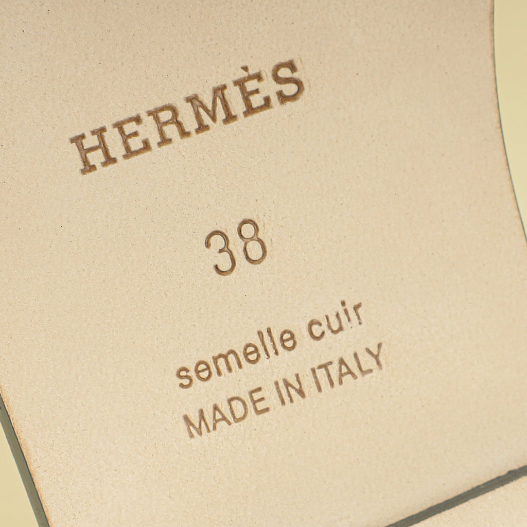 Hermes Gris Antarctique Suede Goatskin Oran Sandal 38
