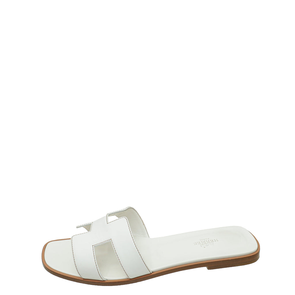 Hermes Blanc Oran Sandal 40.5