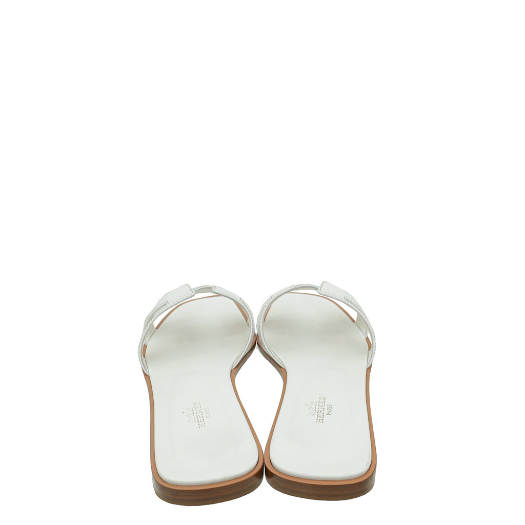 Hermes Blanc Oran Sandal 40.5