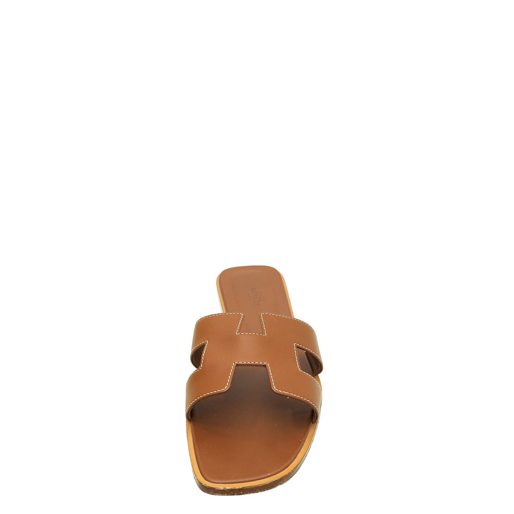 Hermes Gold Oran Sandal 40.5