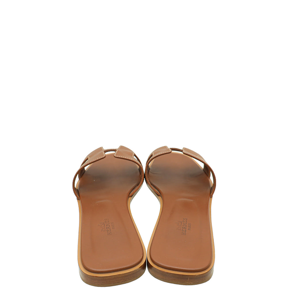 Hermes Gold Oran Sandal 40.5