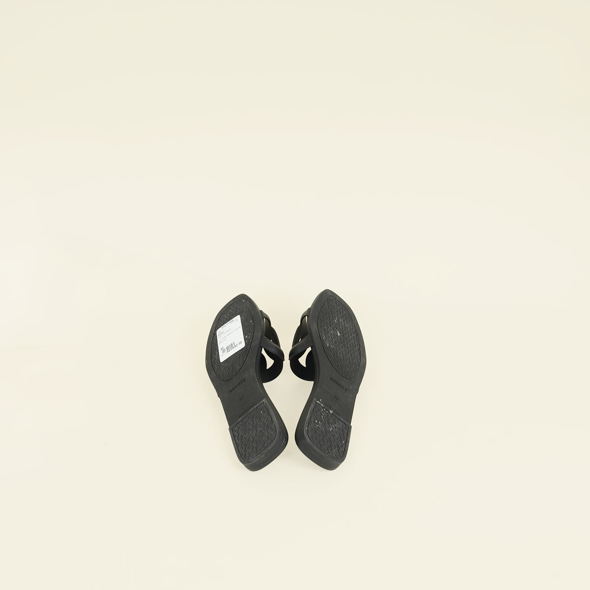 Hermes Noir Aloha Sandals 40