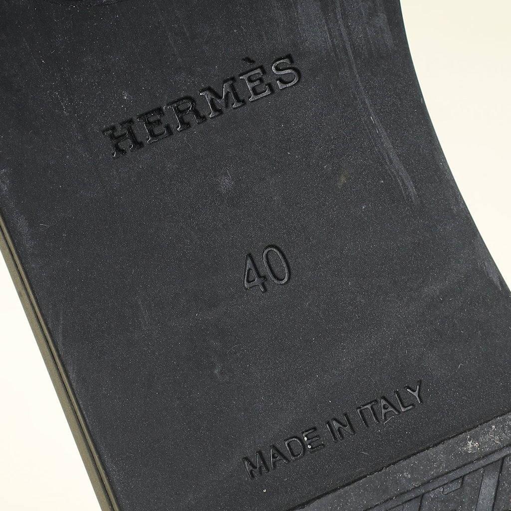 Hermes Noir Aloha Sandals 40