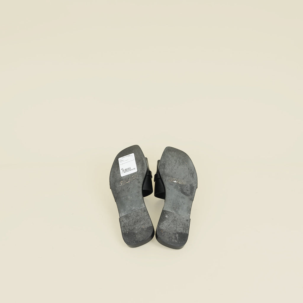 Hermes Noir Giulia Sandal 40