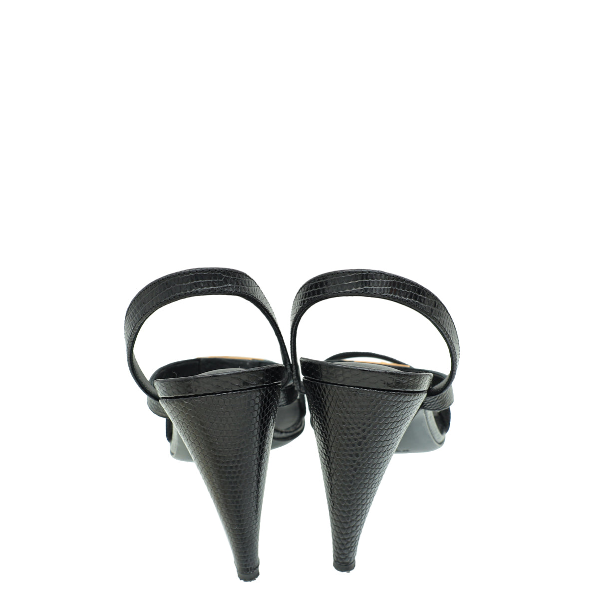 Hermes Noir Lizard Glamour 75 Sandal 40