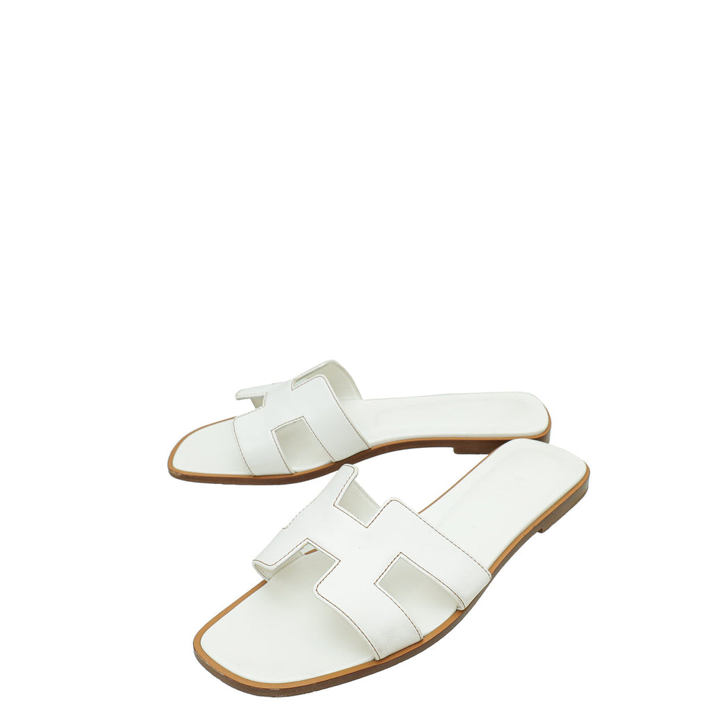 Hermes Blanc Oran Sandal 40