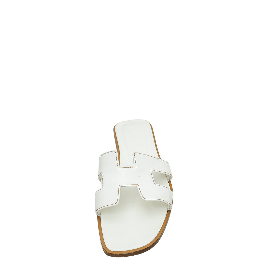 Hermes Blanc Oran Sandal 40
