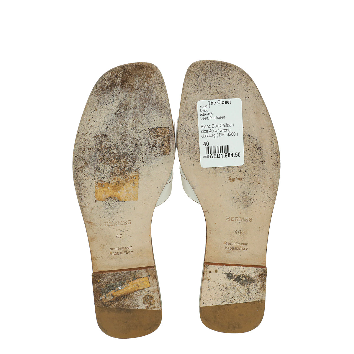 Hermes Blanc Oran Sandal 40