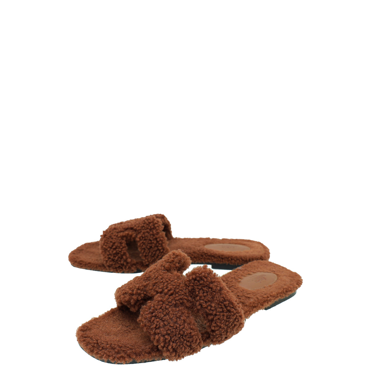 Hermes Cognac Oran Woolskin Sandal 40
