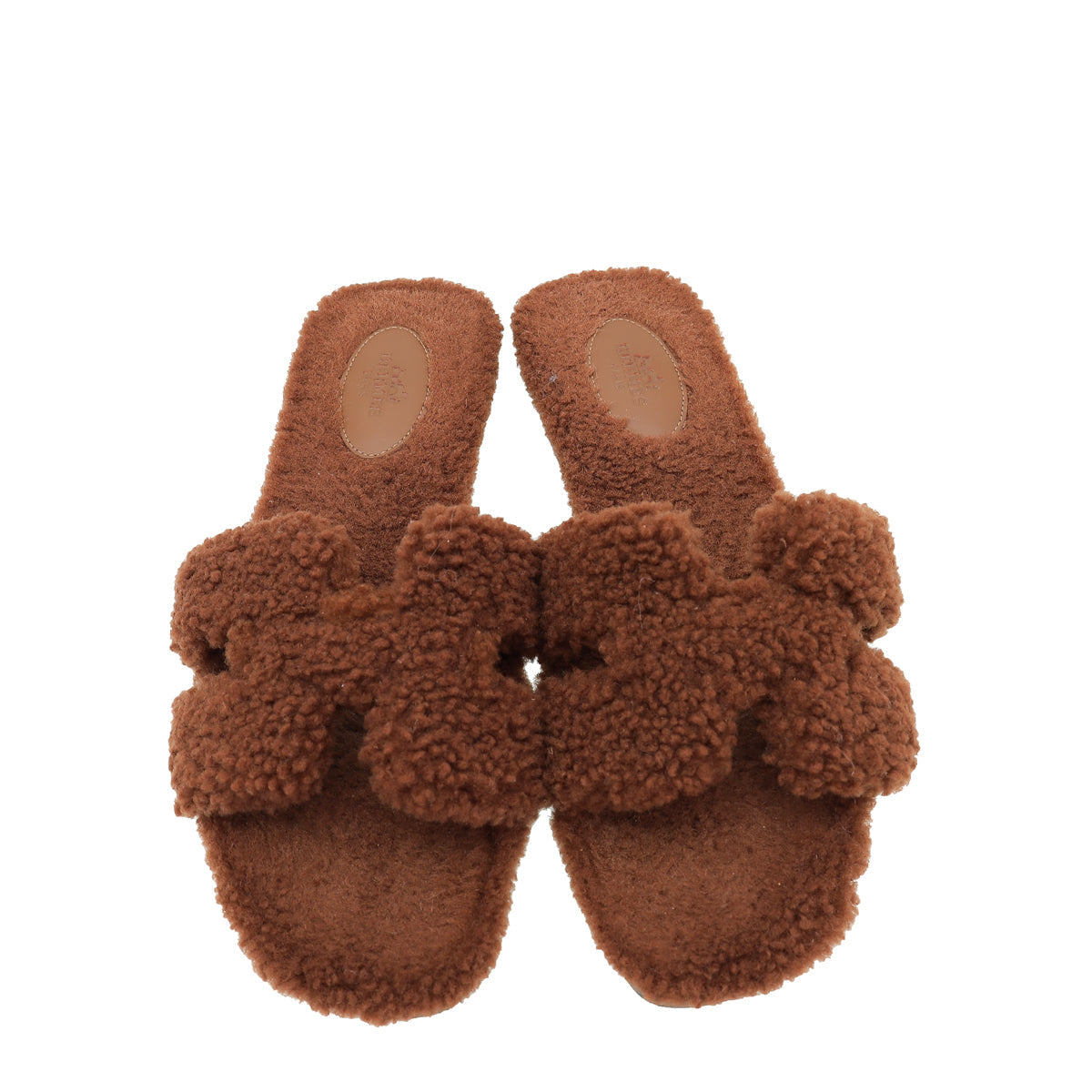 Hermes Cognac Oran Woolskin Sandal 40