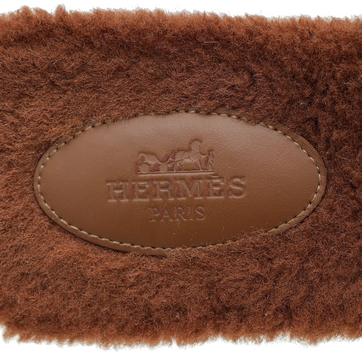 Hermes Cognac Oran Woolskin Sandal 40
