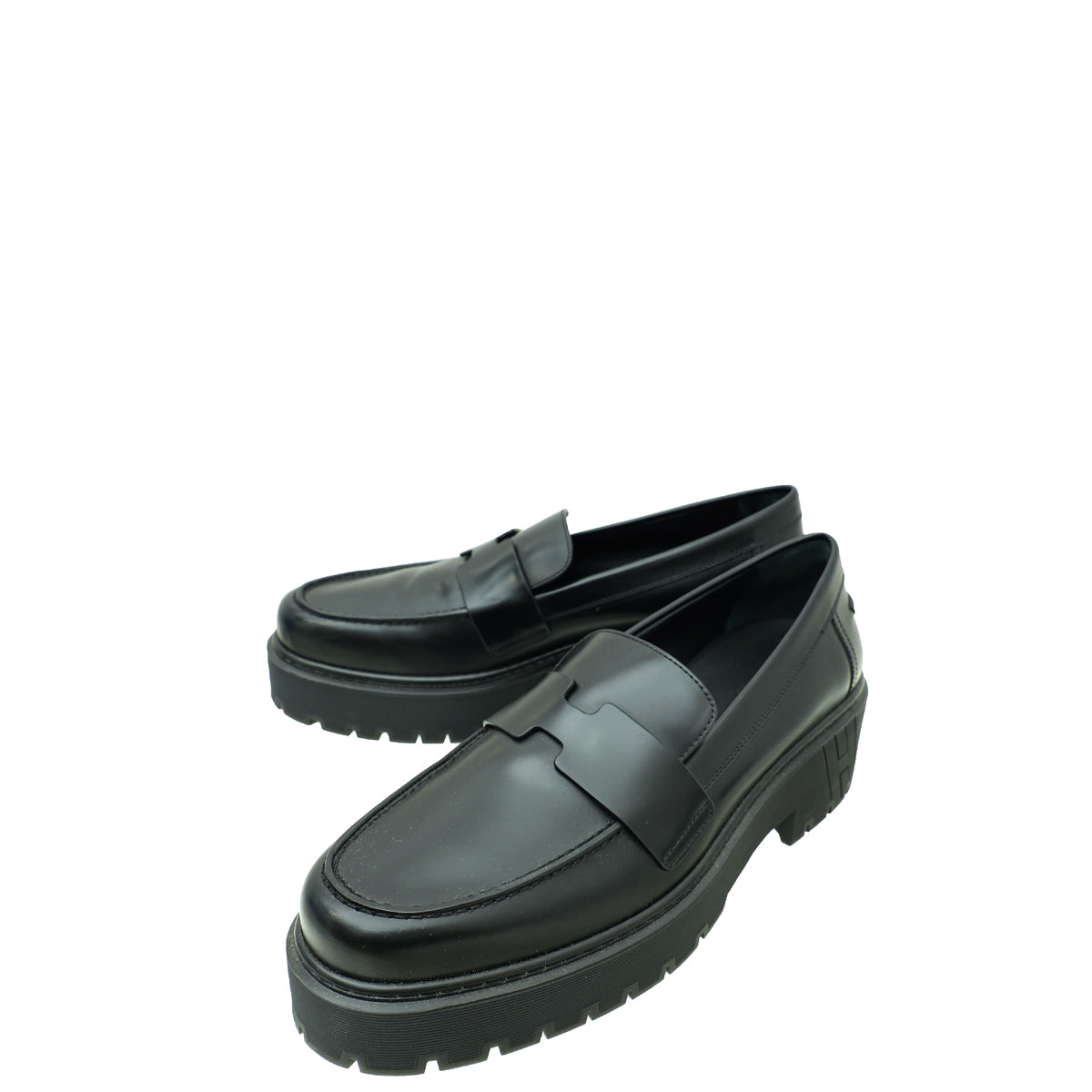 Hermes Noir Glazed Hitch Loafer 40