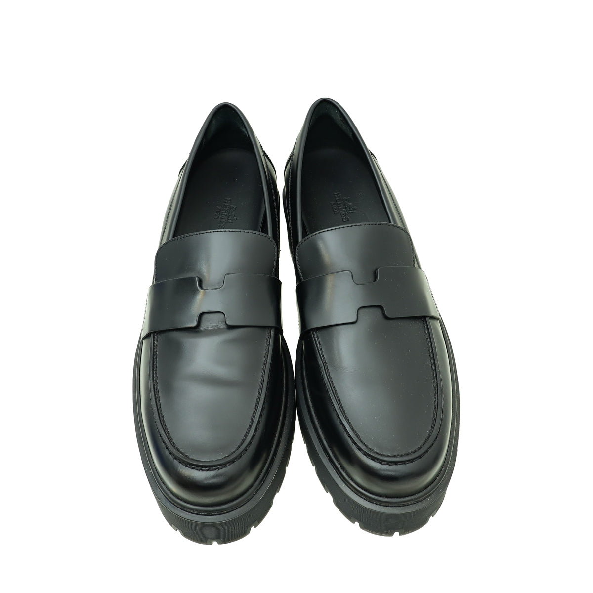Hermes Noir Glazed Hitch Loafer 40