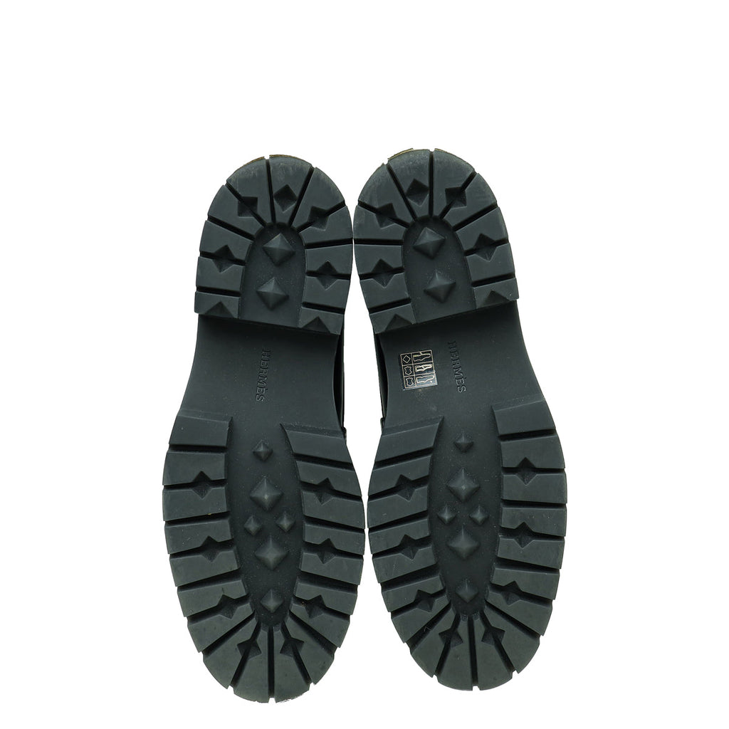 Hermes Noir Glazed Hitch Loafer 40