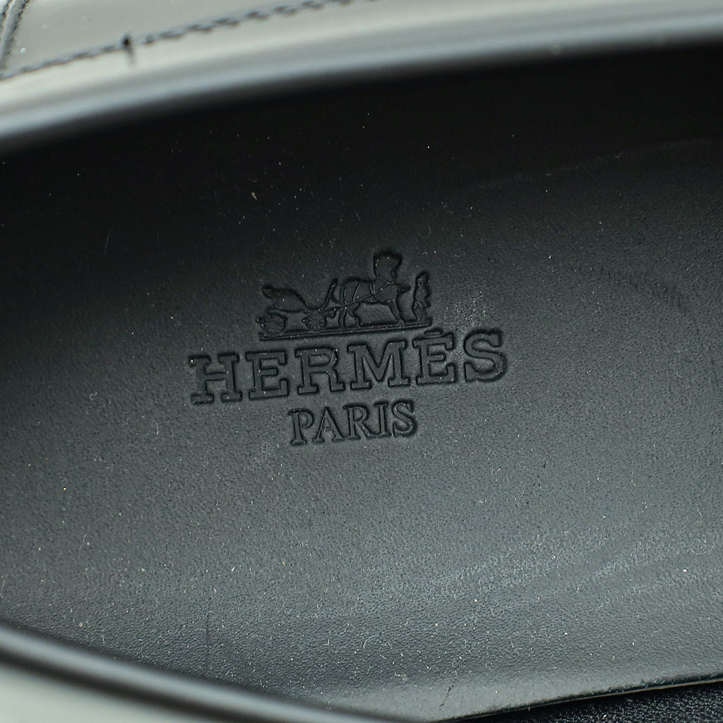 Hermes Noir Glazed Hitch Loafer 40