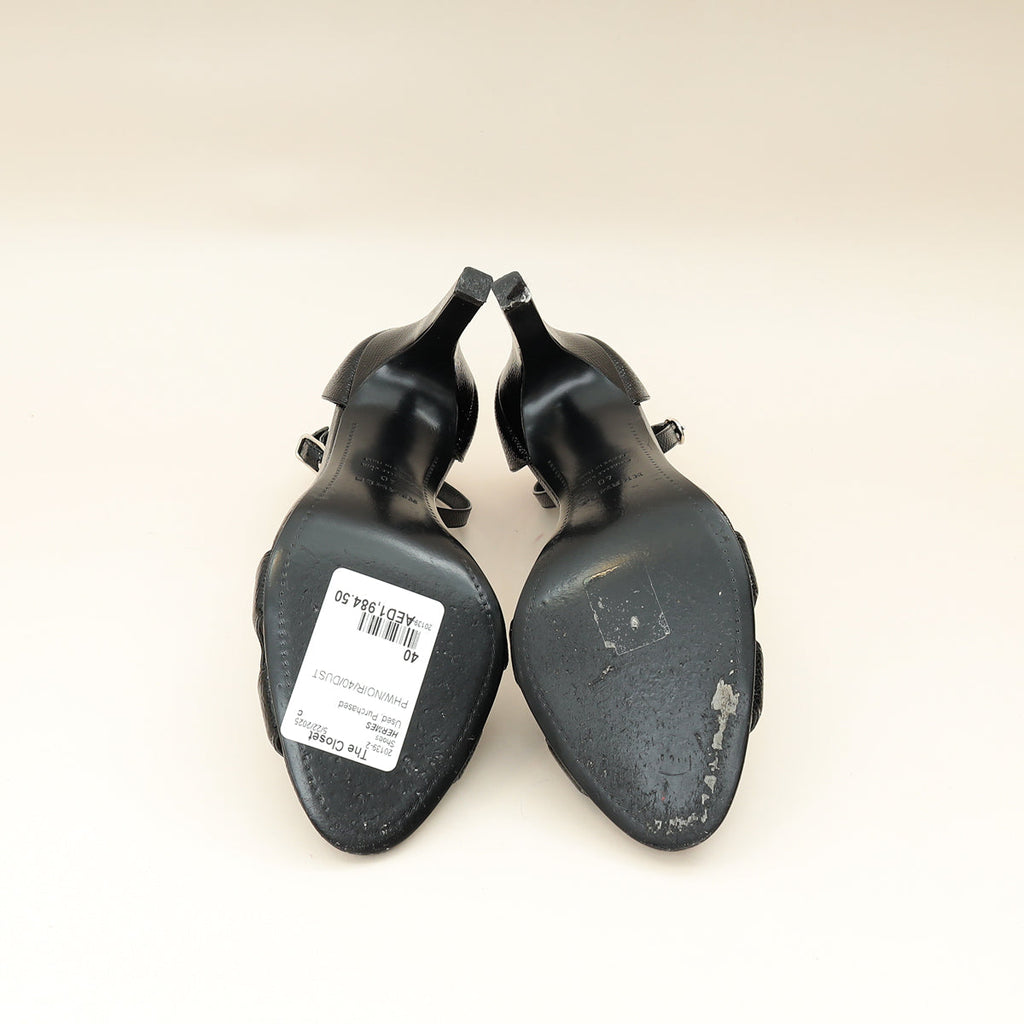 Hermes Noir Premiere 105 Sandal 40