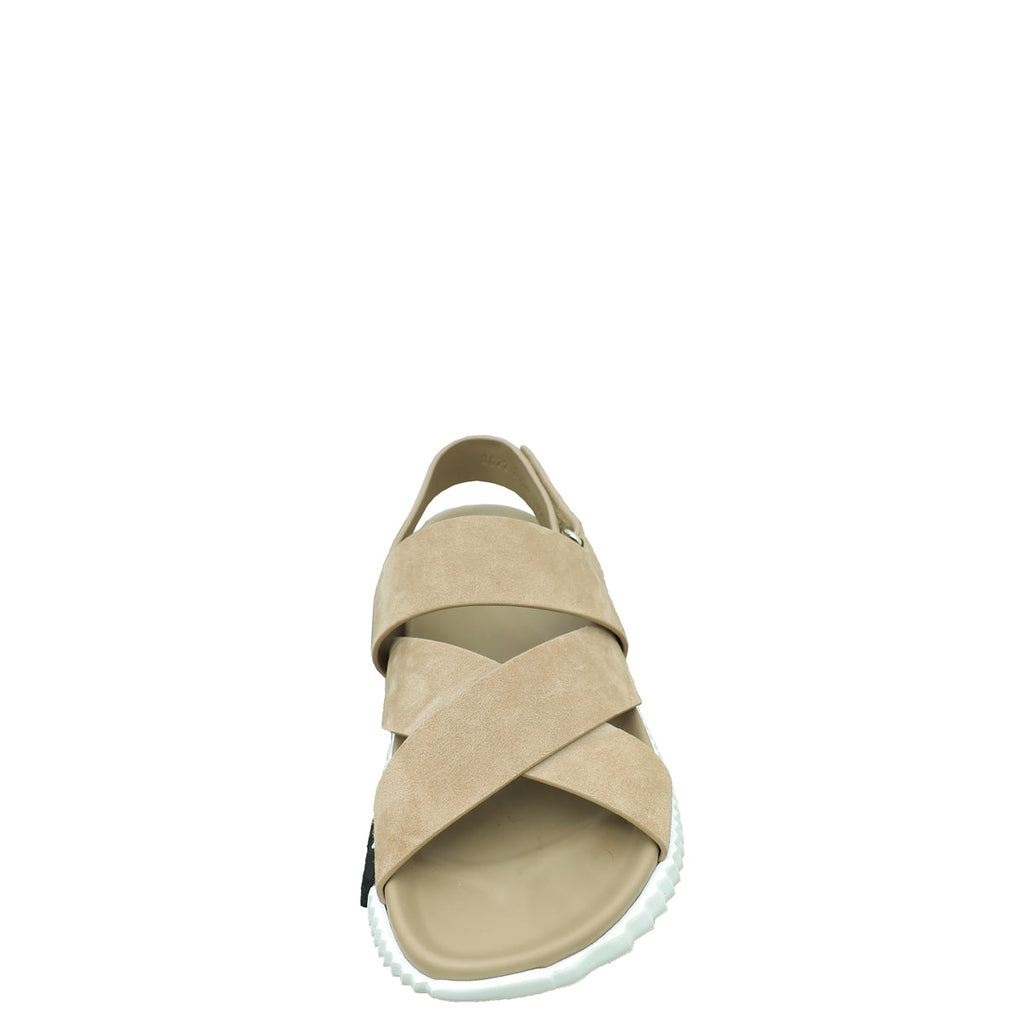 Hermes Beige Sable Suede Goatskin Electric Sandal 40