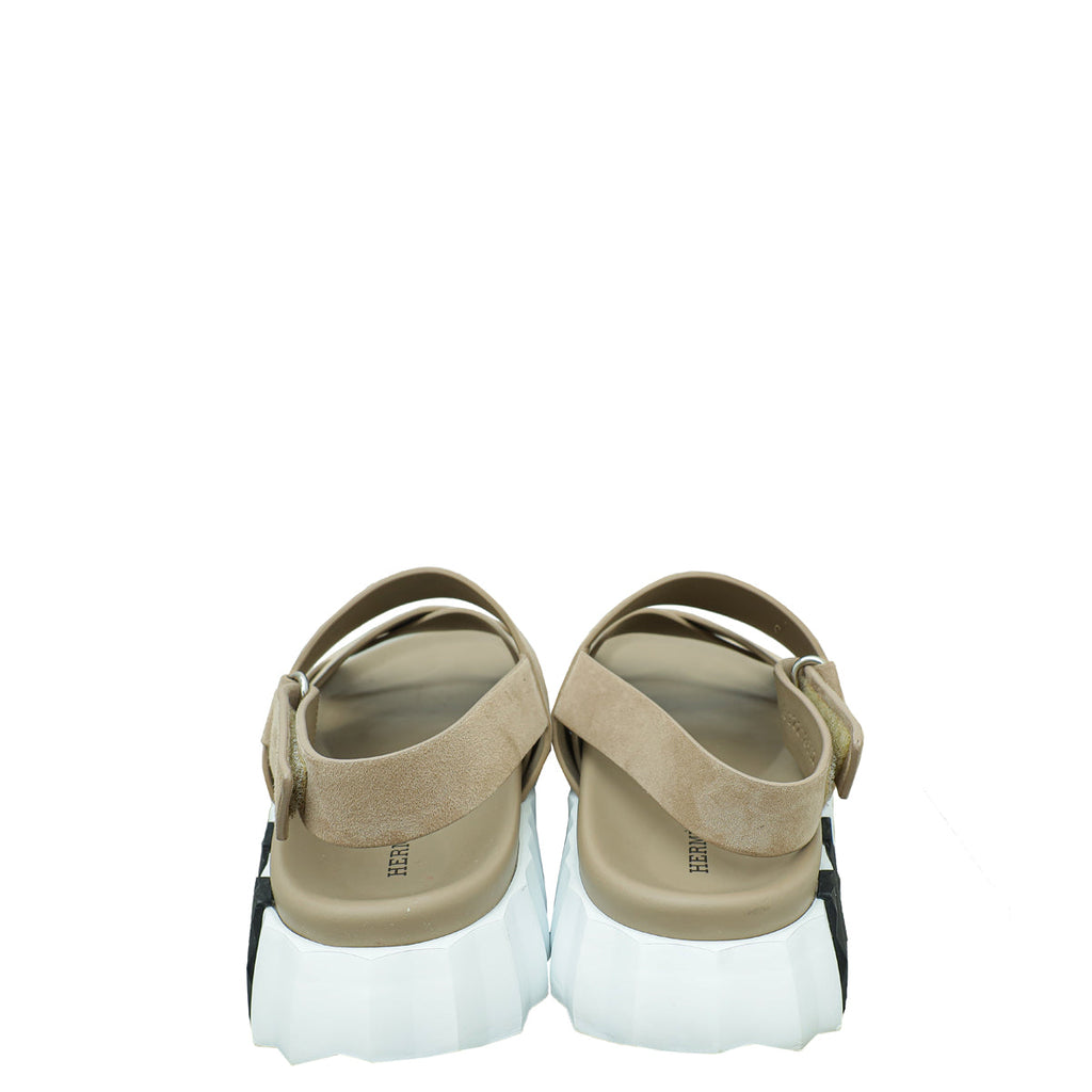 Hermes Beige Sable Suede Goatskin Electric Sandal 40