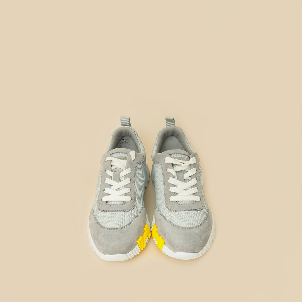 Hermes Gris Suede Mesh Bouncing Sneaker 40