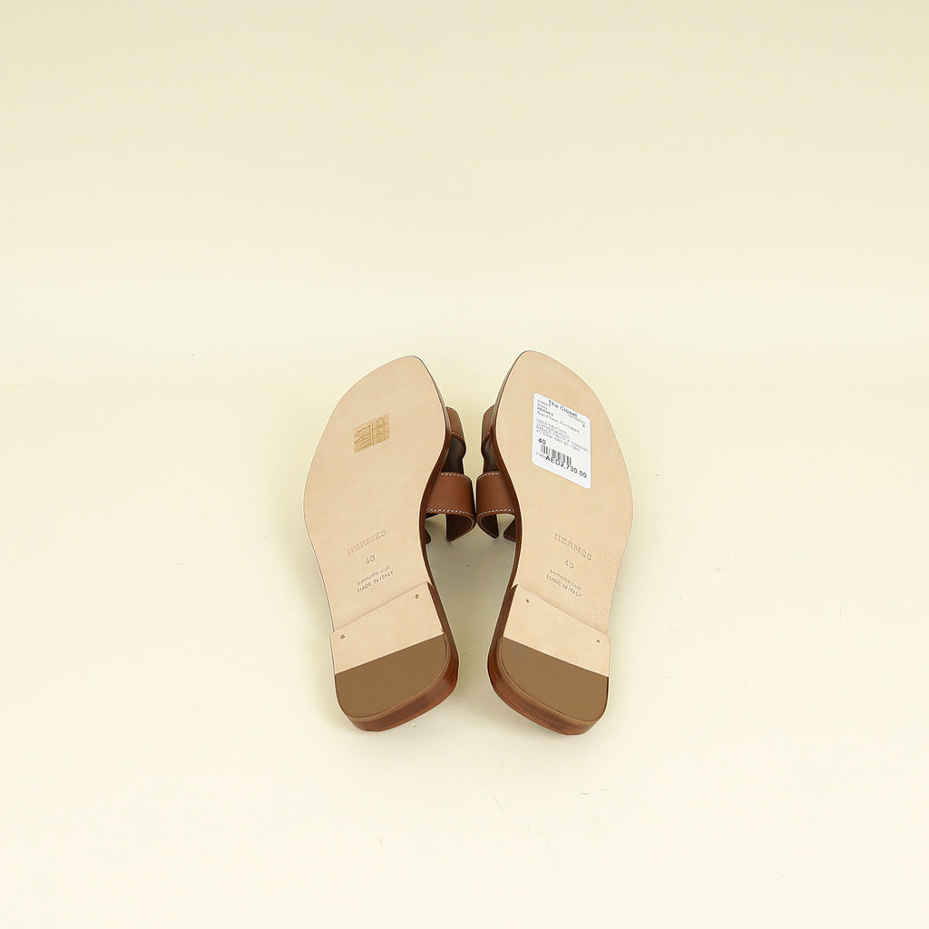 Hermes Gold Oran Sandal 40