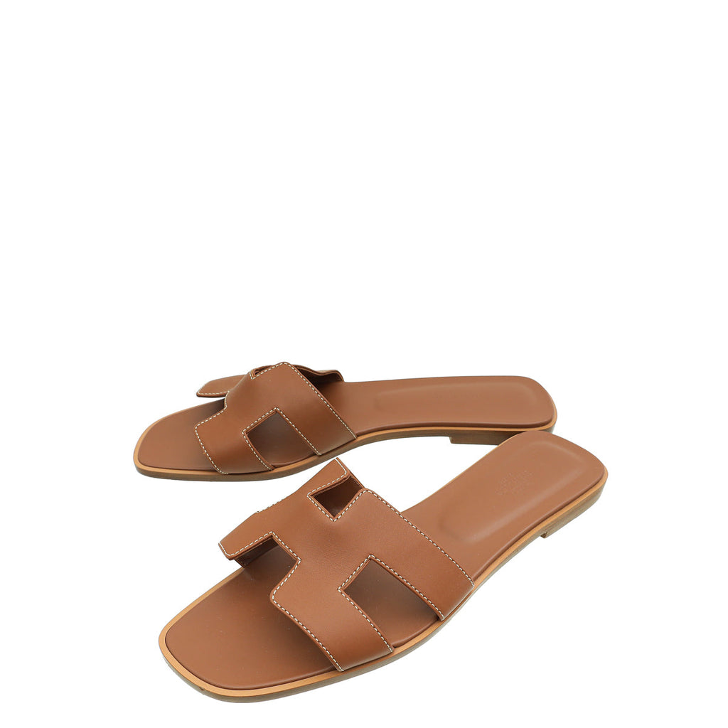 Hermes Gold Oran Sandal 41.5