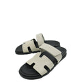 Hermes Grey Suede Chypre Sandals 41.5