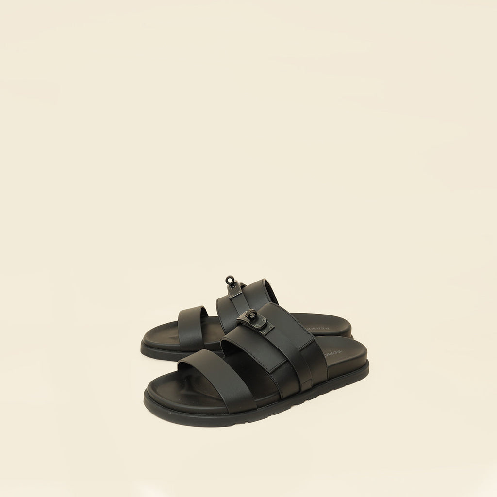 Hermes Noir Jackson Sandal 41