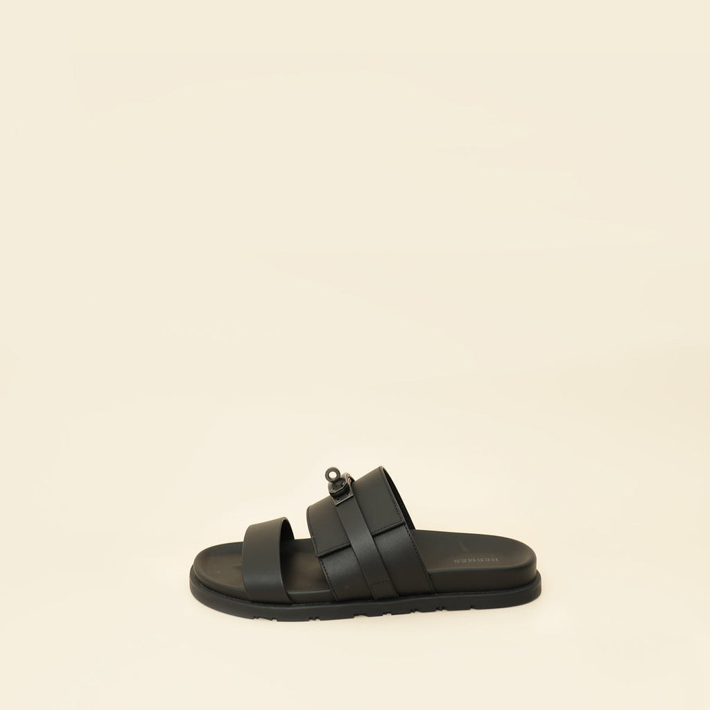 Hermes Noir Jackson Sandal 41