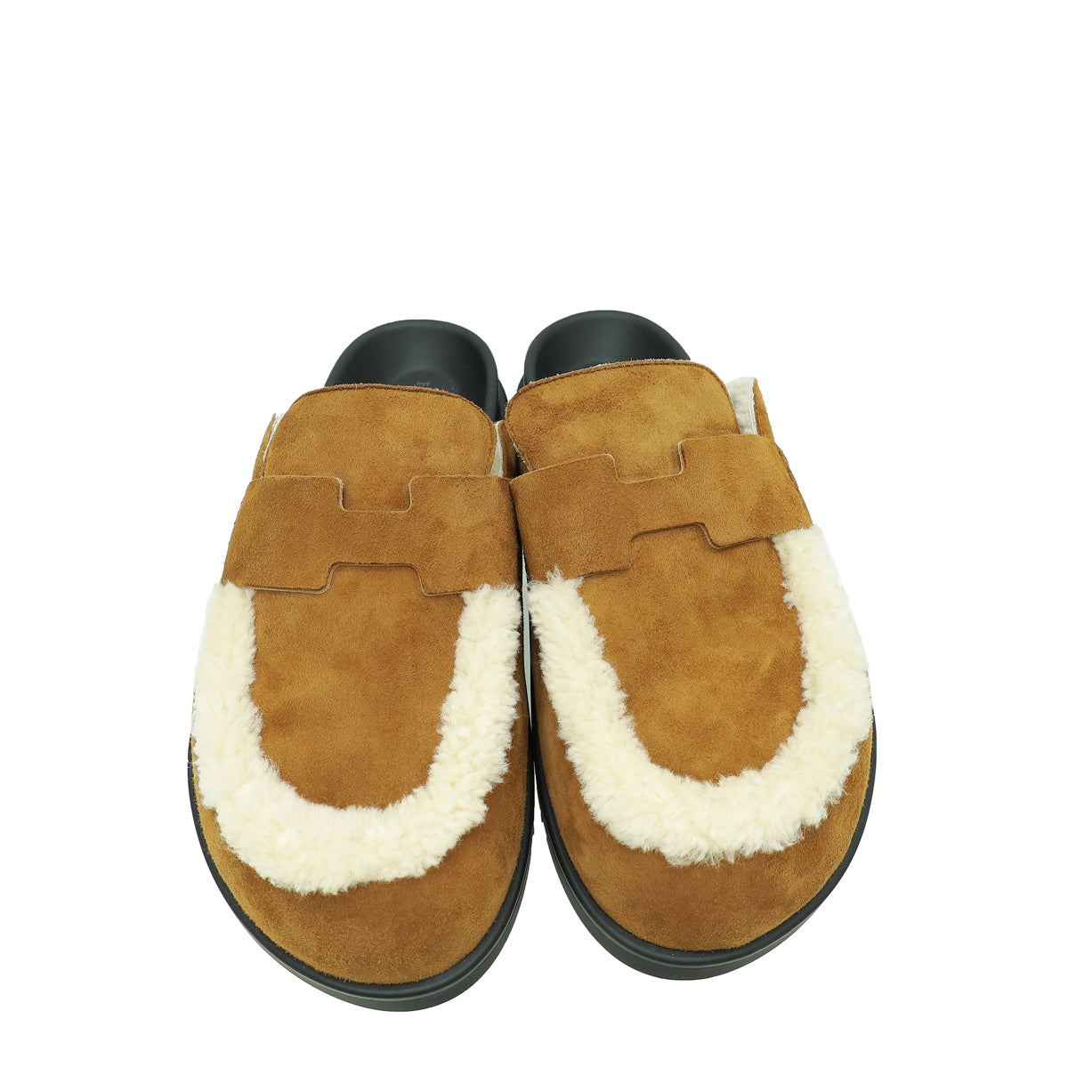 Hermes Bicolor Go Mule Goatskin and Shearling 41