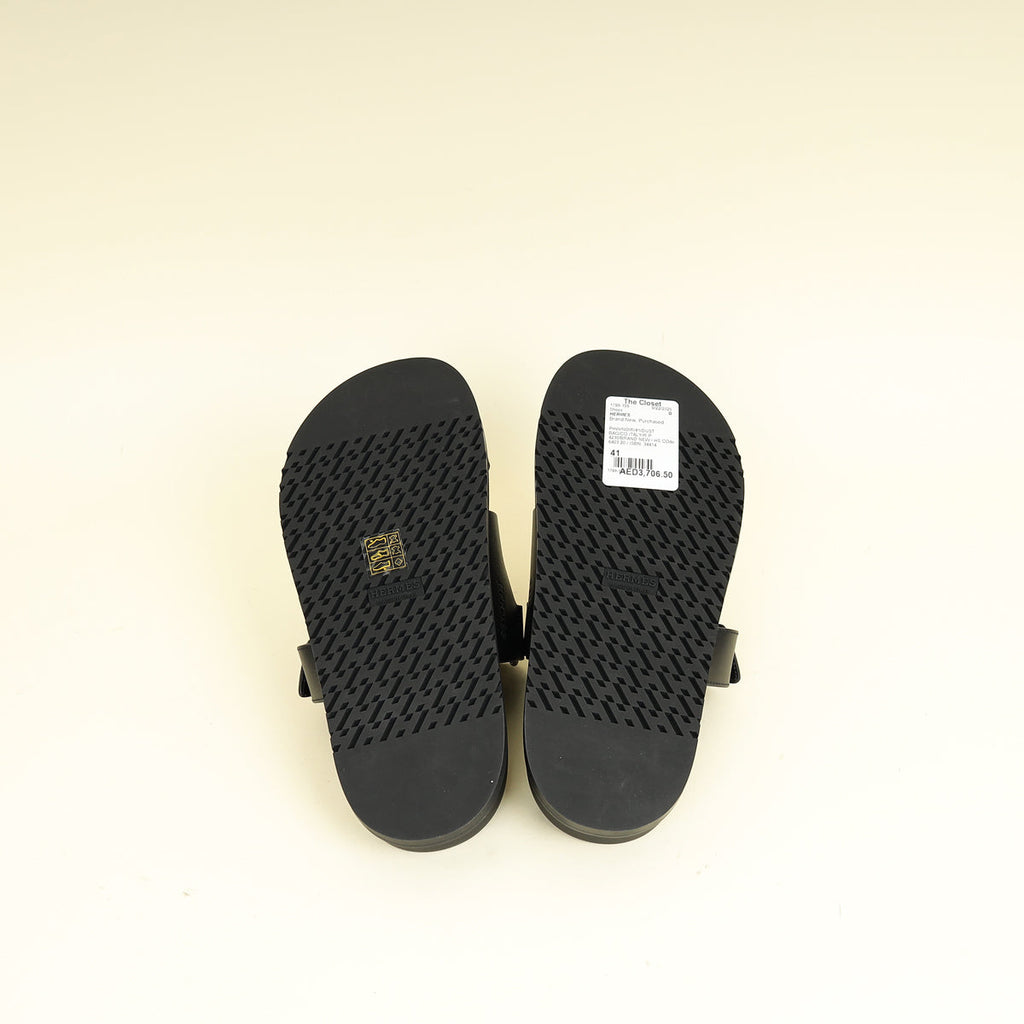 Hermes Noir Chypre Sandal 41