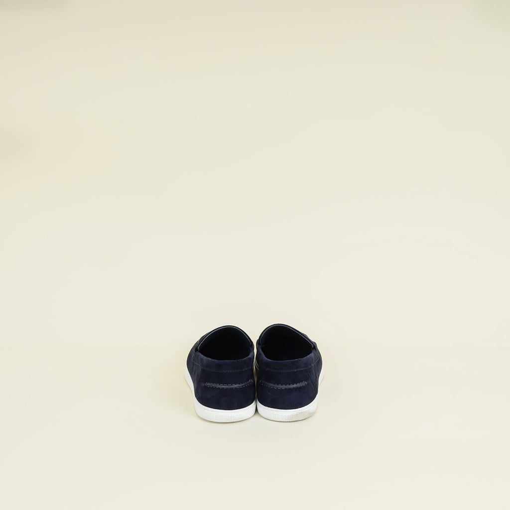 Hermes Bleu Indigo Job Suede Goatskin Loafer 42.5