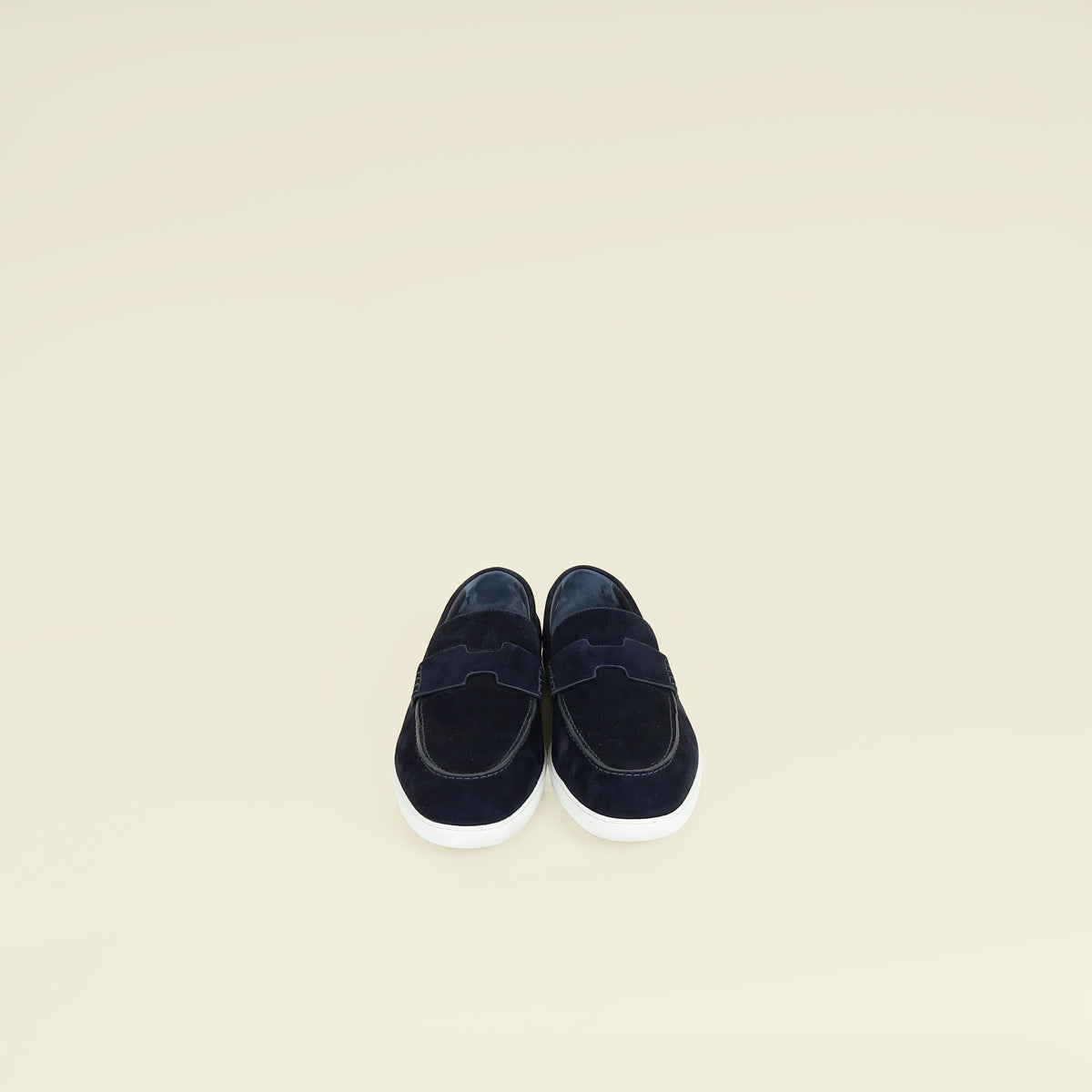 Hermes Bleu Indigo Job Suede Goatskin Loafer 42.5