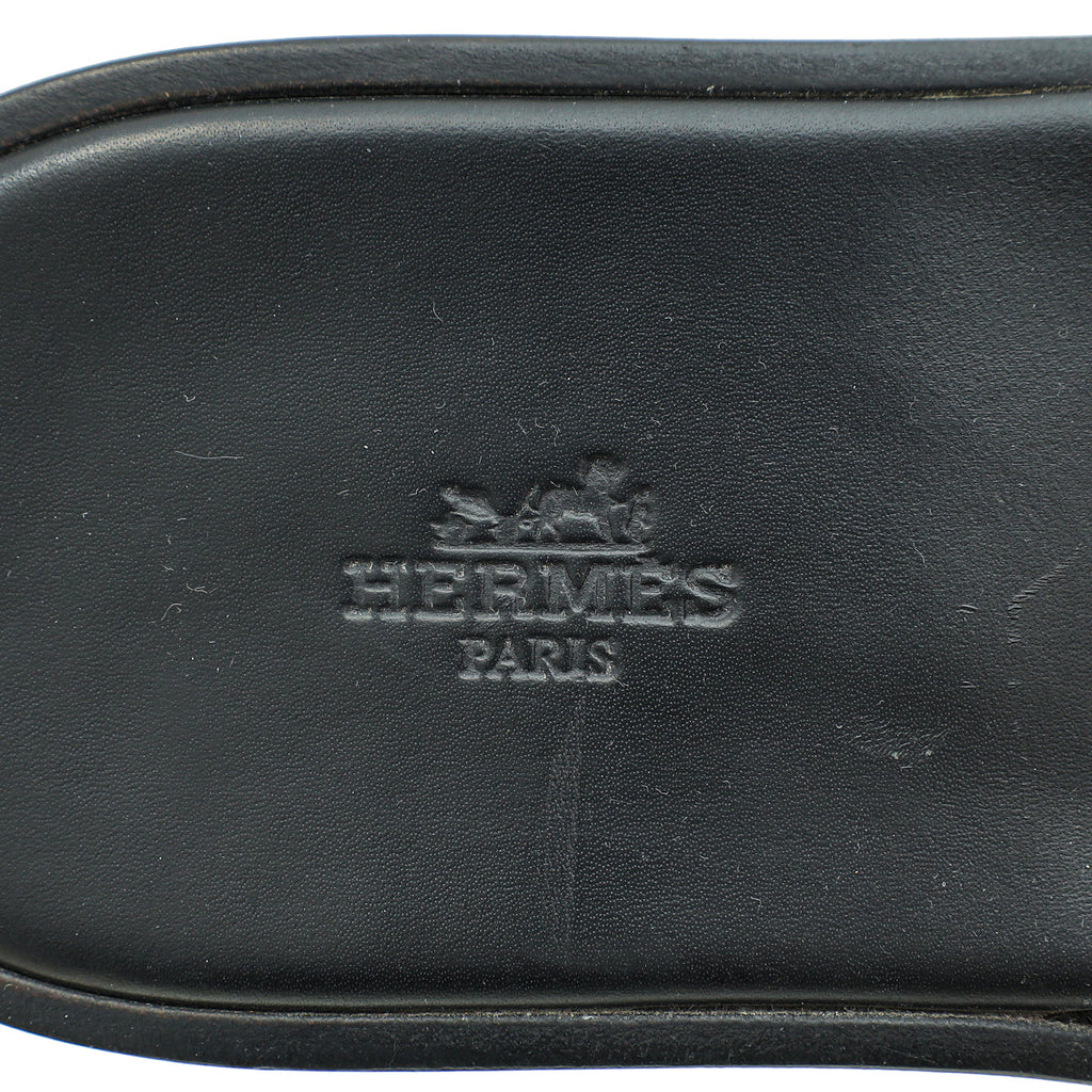 Hermes Noir Izmir Sandals 42.5