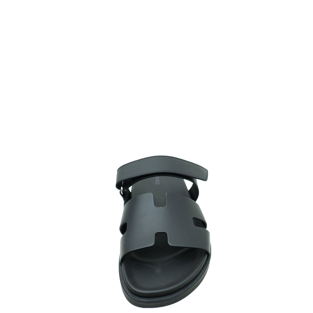 Hermes Noir Chypre Sandals 42