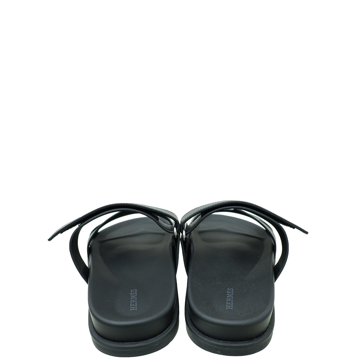 Hermes Noir Chypre Sandals 42